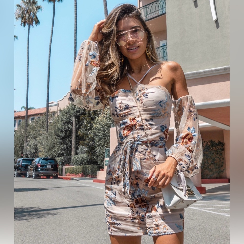 TULAROSA floral embroidered dress XS. MY FAVORITE via Revolve